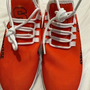 Vibrant Orange and White Sneakers